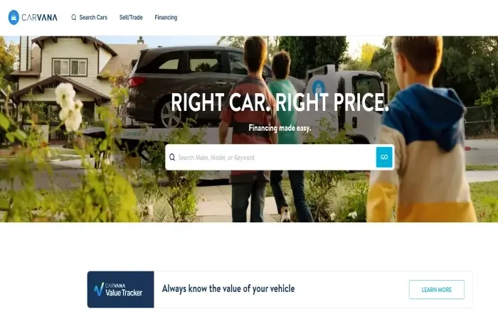  carvana website screenshot